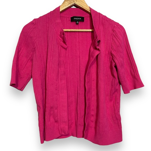 Jones Wear Pink Short Sleeve Cardigan - Medium‎ - Picture 2 of 7